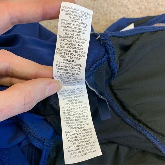 Chaps Ralph Lauren NWT ink blue one piece halter top slimming swimsuit size 8 - Picture 9 of 12